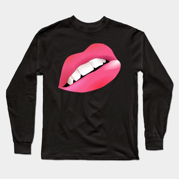 Lips Long Sleeve T-Shirt by cameradog